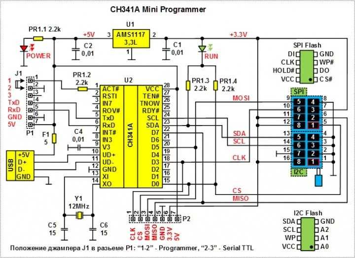 Программатор ch341a usb для eeprom/flash 24/25 серії