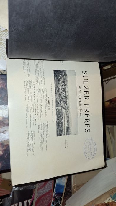 Carta 1914 catslogos antigos caldeiras sulzer freres