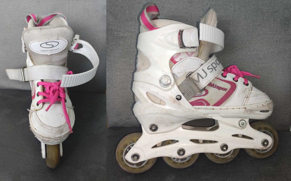 Łyżworolki dziewczęce regulowane 30÷33 20÷60kg SMJ Sport CRK 41 2 in 1