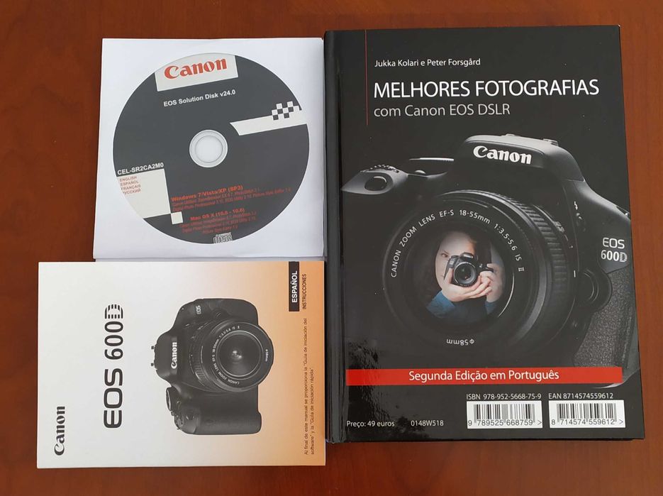 Máquina fotográfica Canon EOS 600D + lente EFS 55-250mm IS