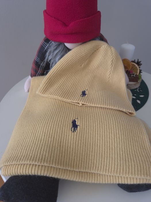 Czapka i szalik jasny żółty