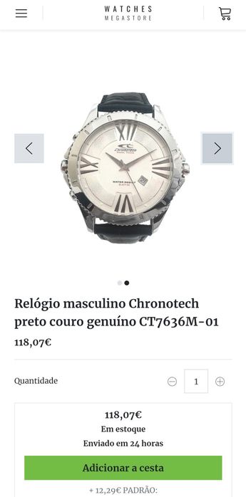 Relogio"Chronotech"¤41mm,a novo! Tela dupla