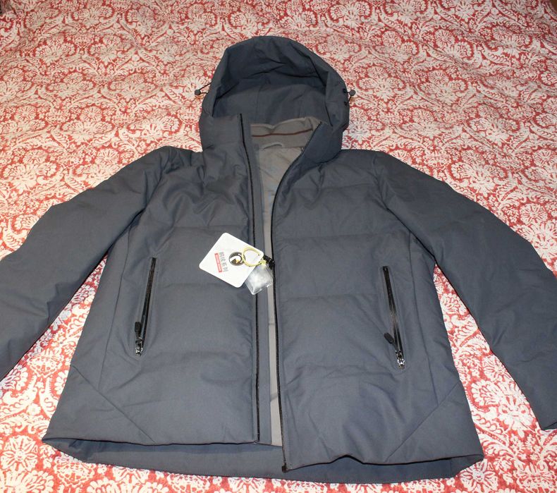 Демисезонный мужской пуховик Aliens на гусином пуху 800 Серый размер M