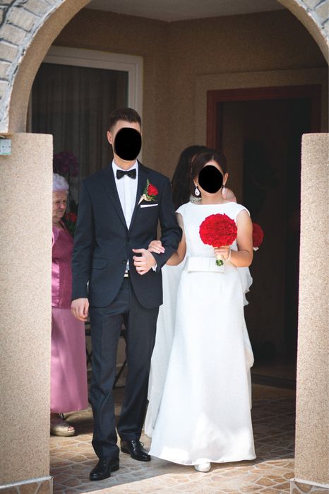 Suknia Ślubna Klasyczna Prosta dla 156cm wzrostu