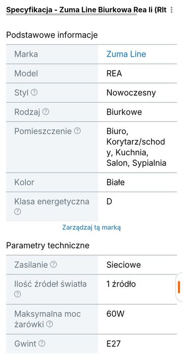 Piękna lampa stołowa
