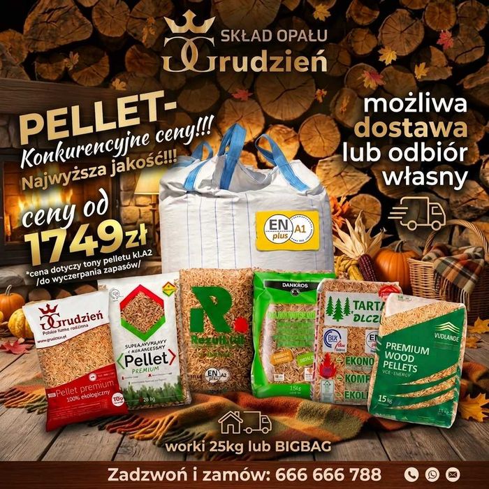 Pellet! konkurencyjne ceny! Grudzień / Olczyk / Dankros / Rezult / Premium / klasa A2 / Promocja!!!