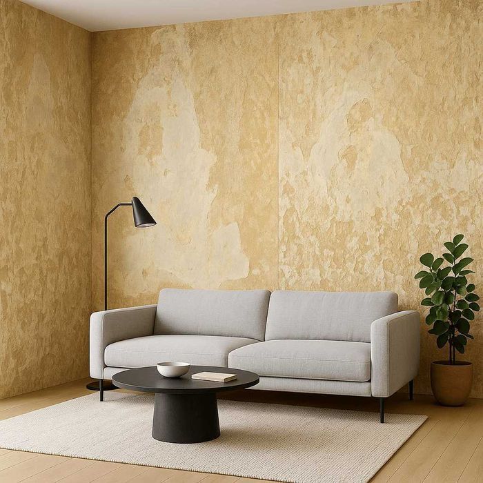 Fornir Kamienny Cream Gold tapeta 122x61x0,2 305x122 kamień w rolce forniry dekoracja kamienna płyta płytka kamienna
