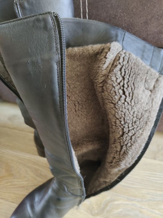 Сапоги чоботи шкіра натуральна хутро