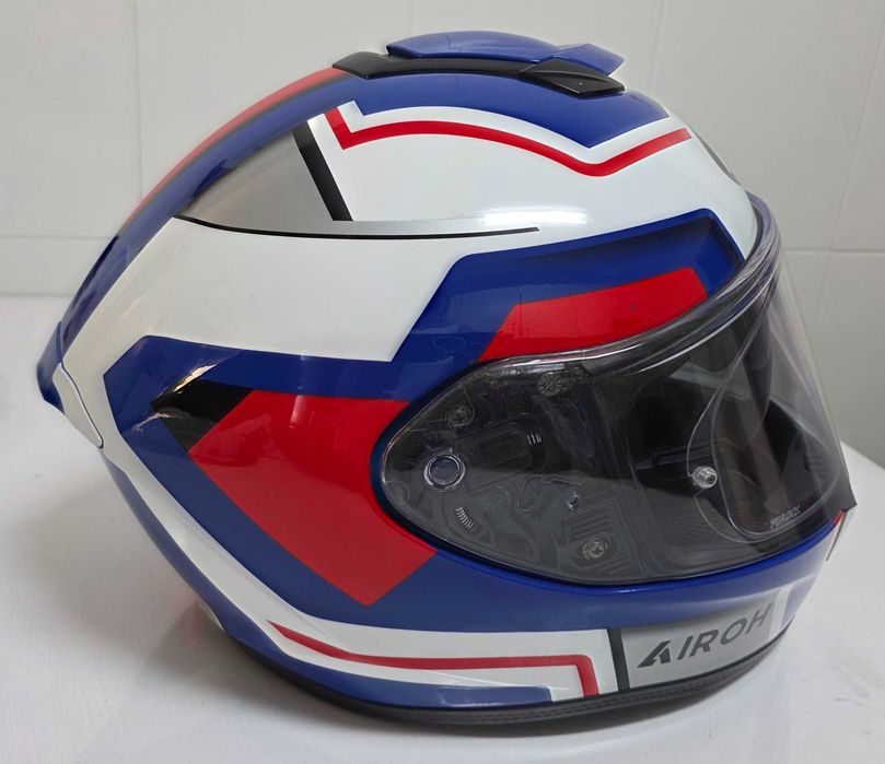 Capacete AIROH ST501 Azul, Branco e Vermelho T.S