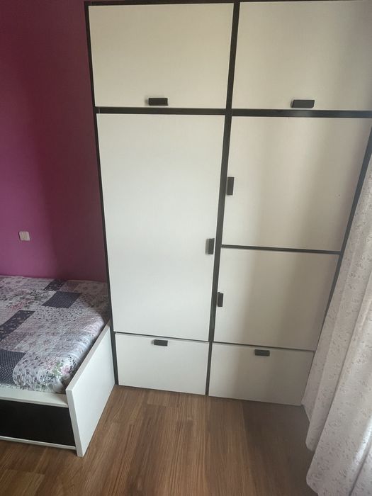 Cama de solteiro com arrumação + Armário IKEA