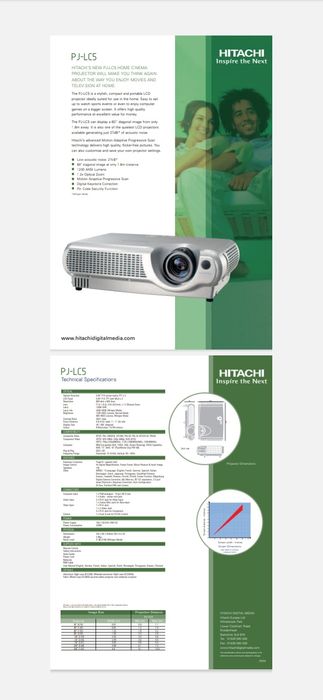 Projector Hitachi 1.200 ansi lumens.