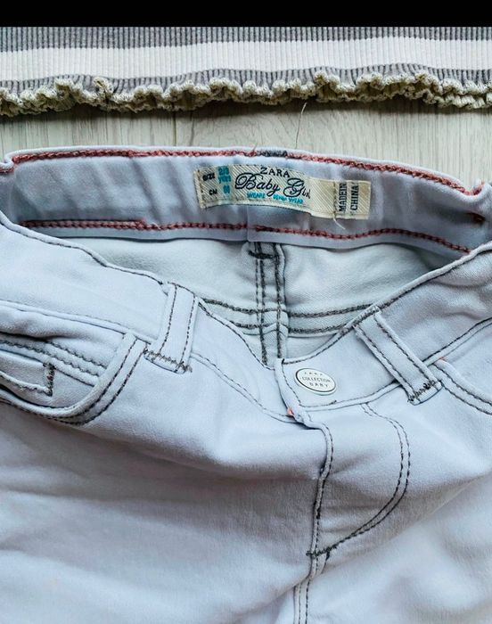 Jeansy i bluzka Zara dziewczęce r.98, 3 lata