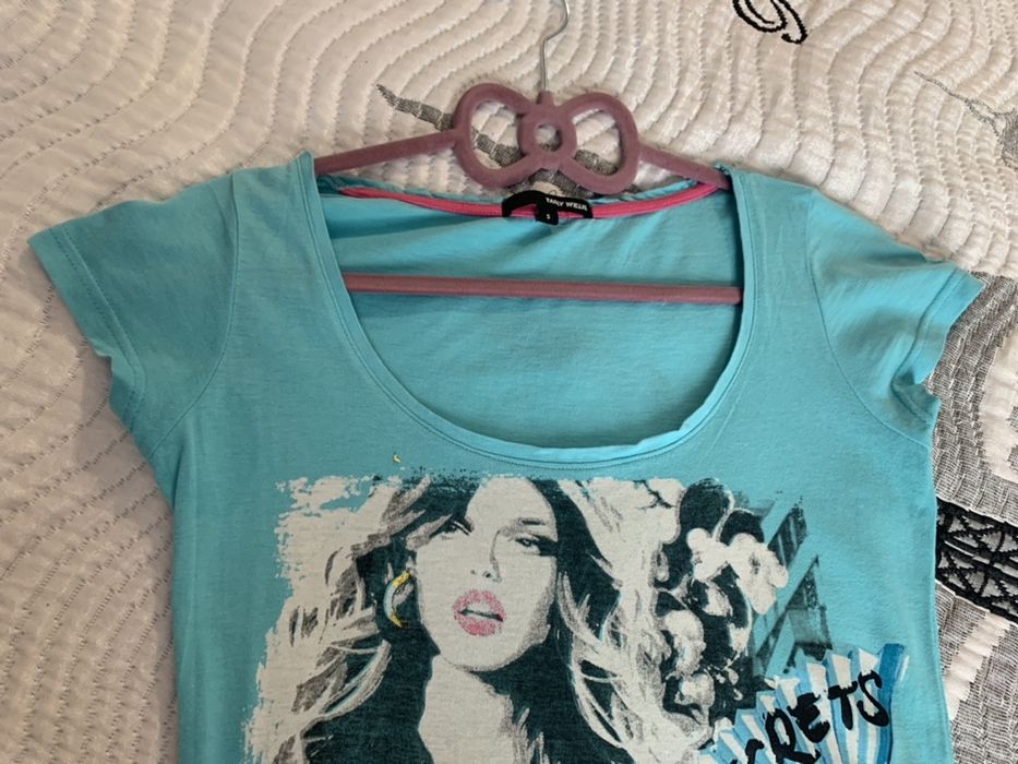 TAILLY WEIJL turkusowa bluzka t-shirt r. S