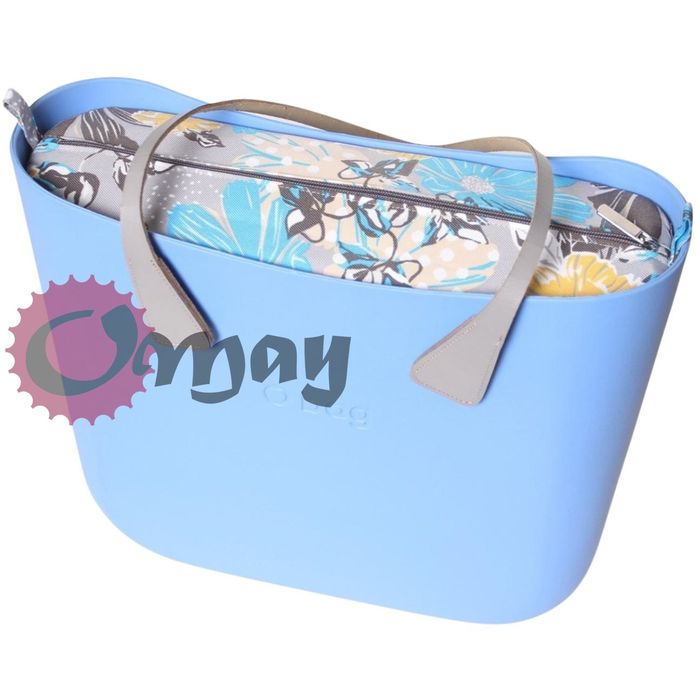 organizer OBAG STANDARD szary kwiaty niebiesko-żółte wkład OMAY