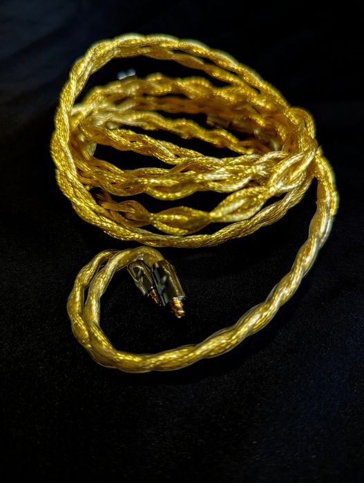 Кабель hi fi mmcx 2 pin 0.78 7N OCC срібні т амідні жили з позолотою