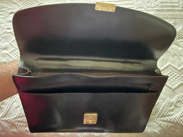 Mala Preta Em Pele Para Portátil/Tablet/Notebook 14" - NOVA