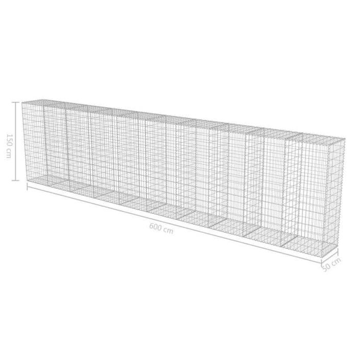 Muro gabião com tampas aço galvanizado 600x50x150 cm