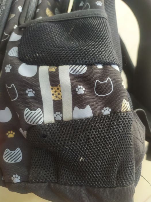 Czarny plecak w koty - używany stan dobry