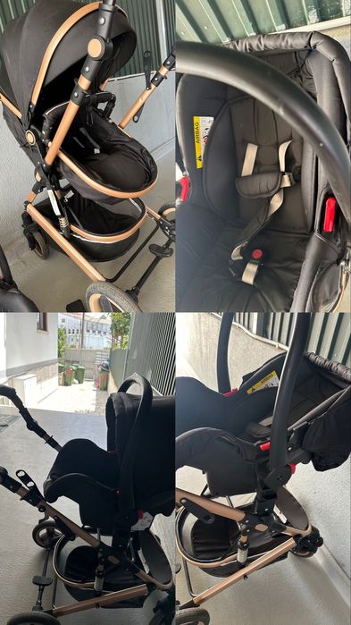 Carro de bebé preto