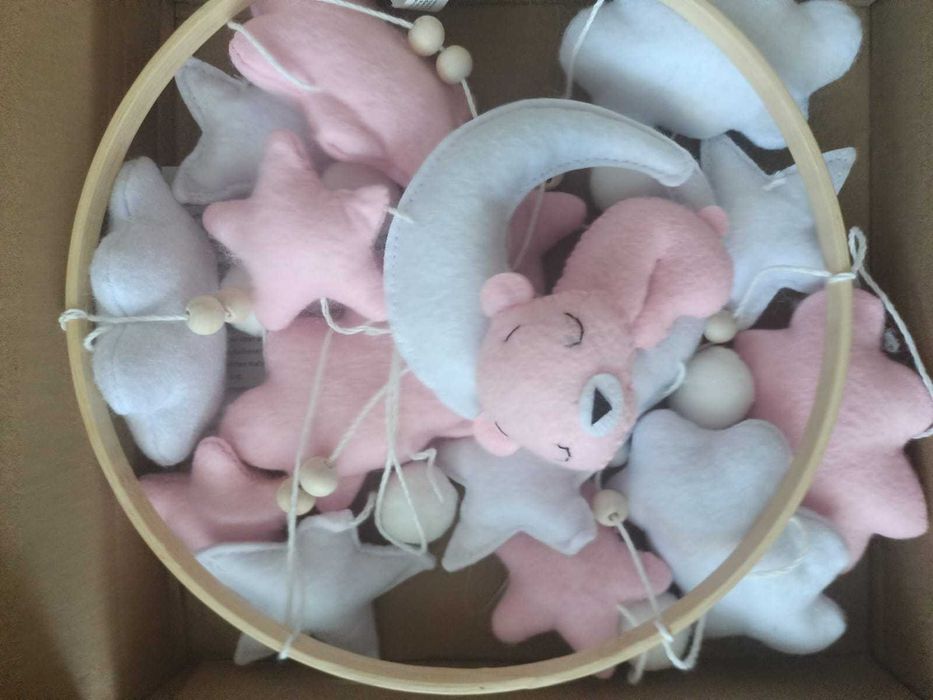 karuzela do łóżeczka dziecięcego mis handmade
