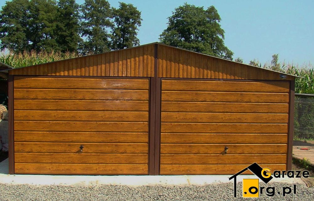 Garaże Blaszane 6x5 Blaszaki Drewnopodobne Złoty Dąb Garaż Premium