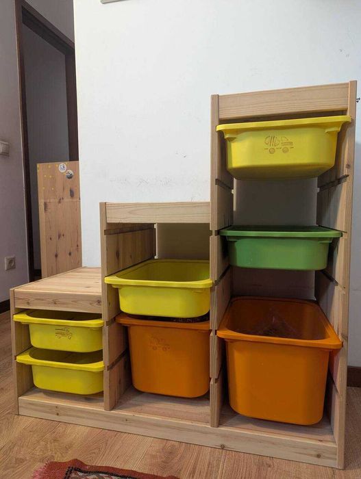 Conjunto 2 Estruturas IKEA TROFAST em Madeira + 11 Caixas Arrumação