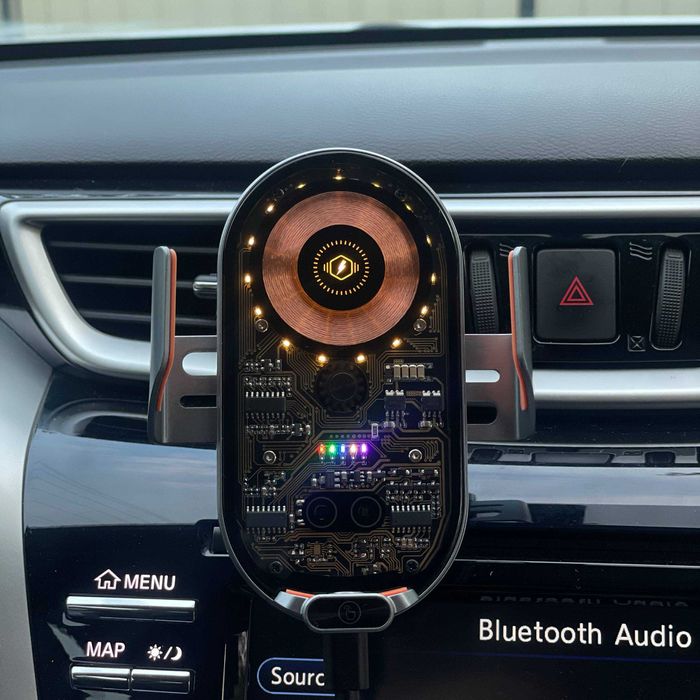 Автомобільний тримач для телефона в авто автодержатель з бездротовою зарядкою держатель телефона в машину подставка крепление універсальний