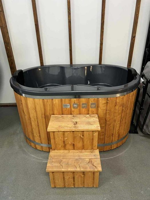 Akrylowa Balia Jakuzzi z piecem na drewno 2-osobowa OD RĘKI!