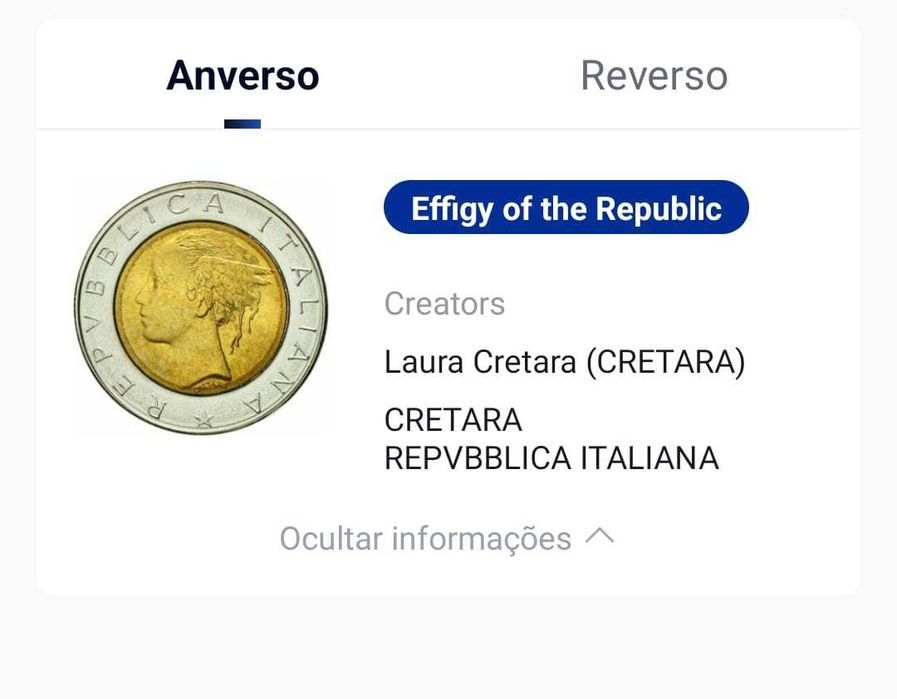 Moeda 500 Liras italianas (1952)