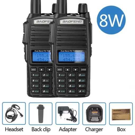 Baofeng X2 krótkofalówki UV82 8W Rozblokowany Skaner Policja,Straż