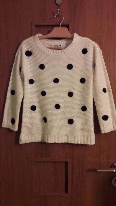 Sweterki xs/s kropki,miś,ażurkowy