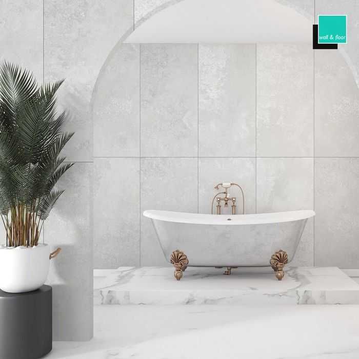 Gres Cement Albira White/Grey Carving 120x60 Płytki ścienne do domu
