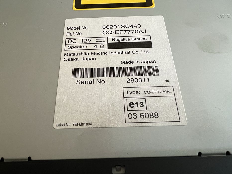 Radio samochodowe CD Subaru Forester III 86201 SC 440