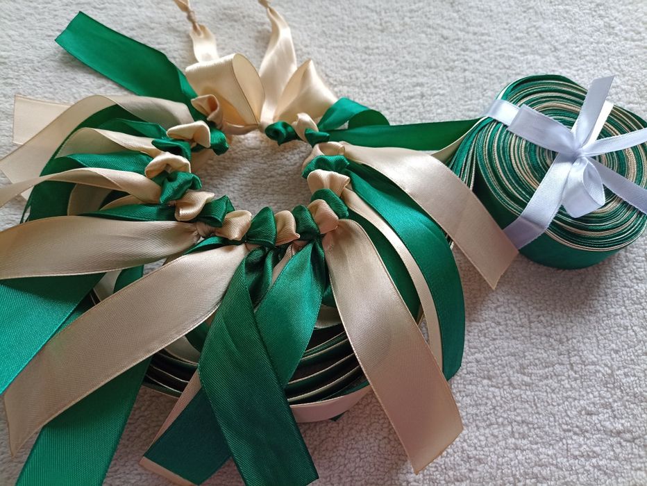 Ring oczepinowy 20 wstążek odwiązywany zielony