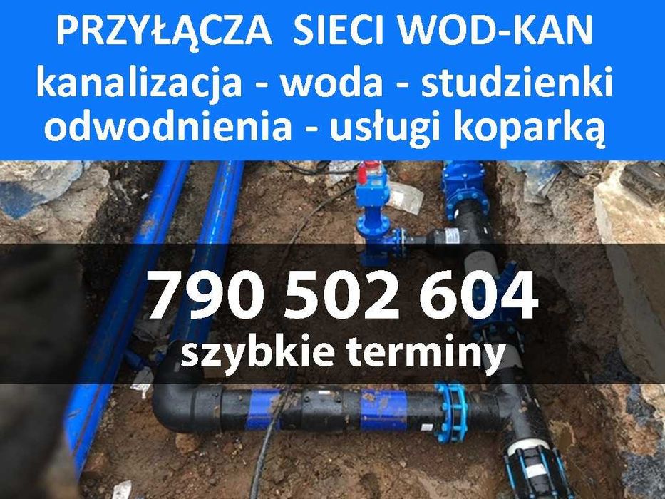 Przyłącza wodociągowe,  przyłącza kanalizacyjne, przyłącza sanitarne