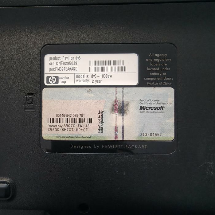 Laptop HP Pavilion Entertiment PC