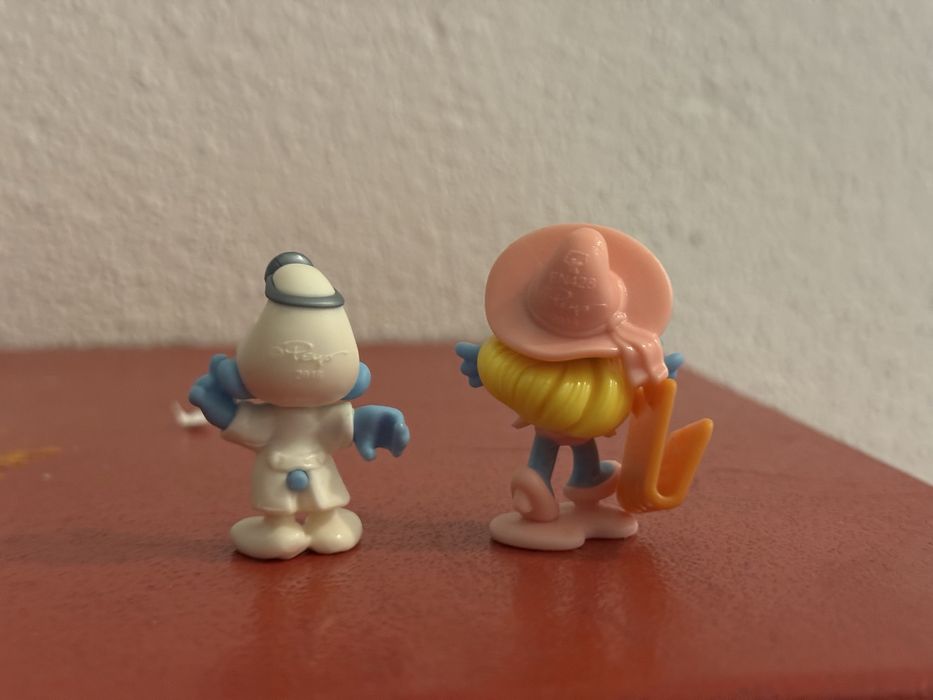 2x bonecos miniatura smurfs