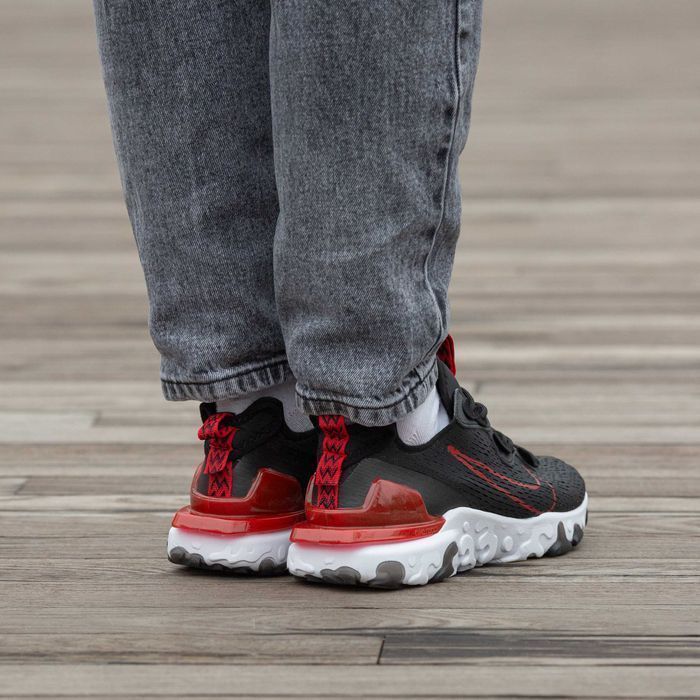 Кросівки Nike React Vision Black/Red/White premium | Кроссовки Найк чоловічі