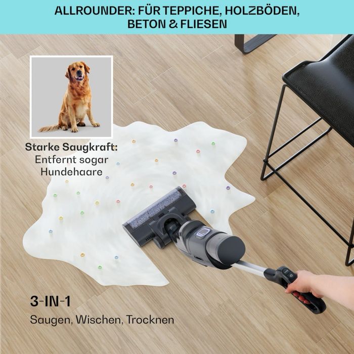 Пилесос на акамуляторі для сухого та волого прибирання Klarstein