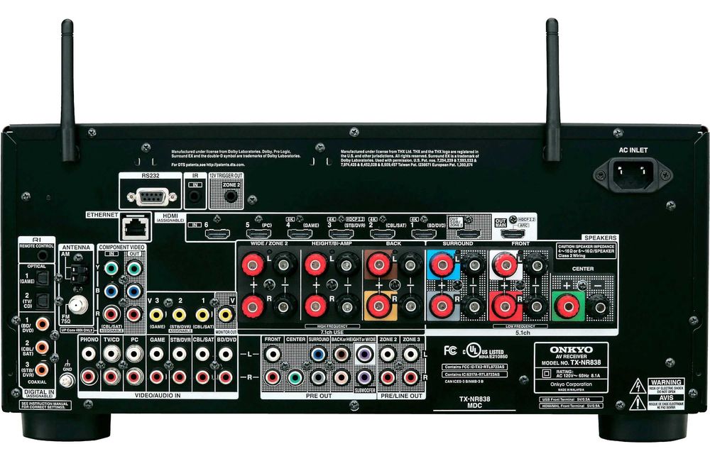 Amplituner 7.2 Onkyo TX-NR838 | THX, Wi-Fi, BT | Stan Idealny | Komplet