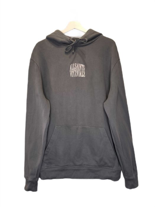 Bluza z Kapturem All Saints Hoodie Logo Szara M