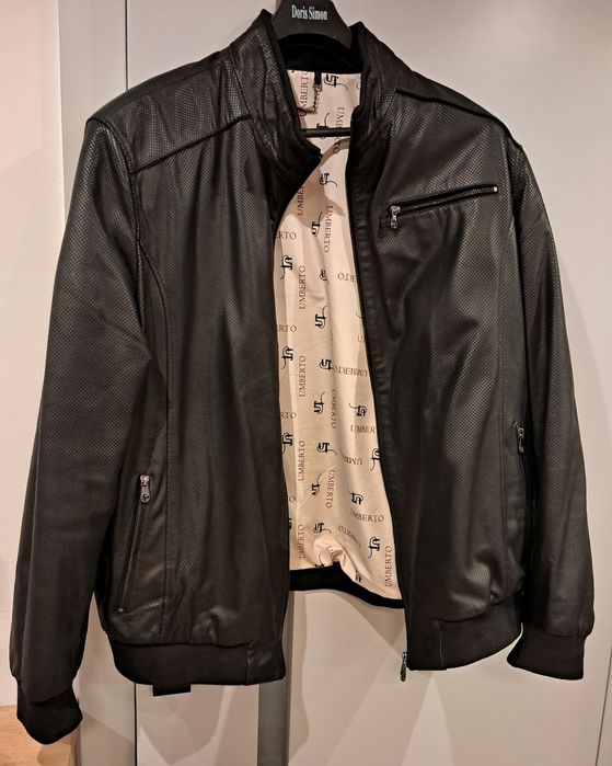 Kurtka skórzana ze skóry naturalnej, rozmiar 5XL (66 metka), Umberto Tasanni. Premium