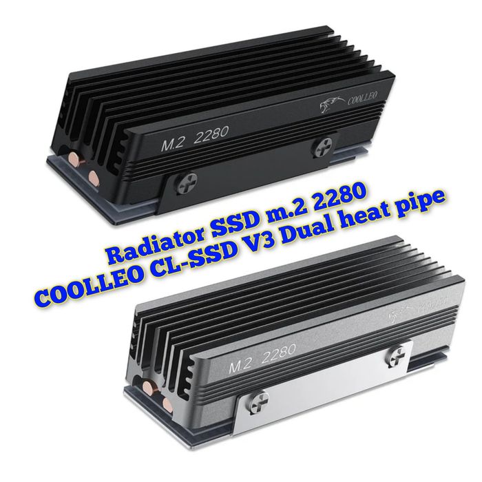 Radiator dysku SSD m.2 nvme 2280 dwa kolory, 2 x rurka cieplna