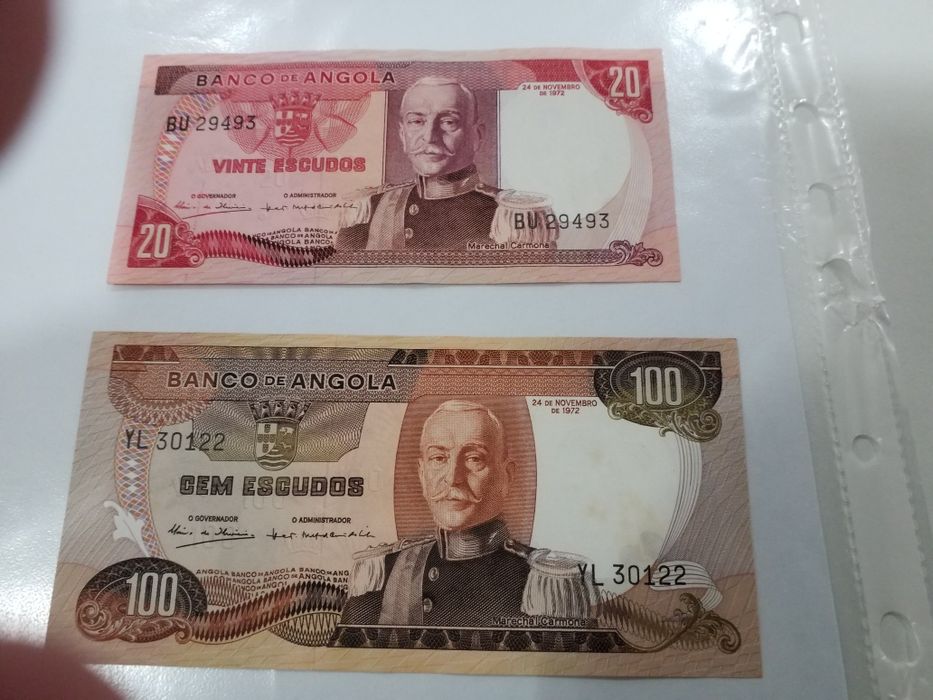 Notas antigas de Angola.