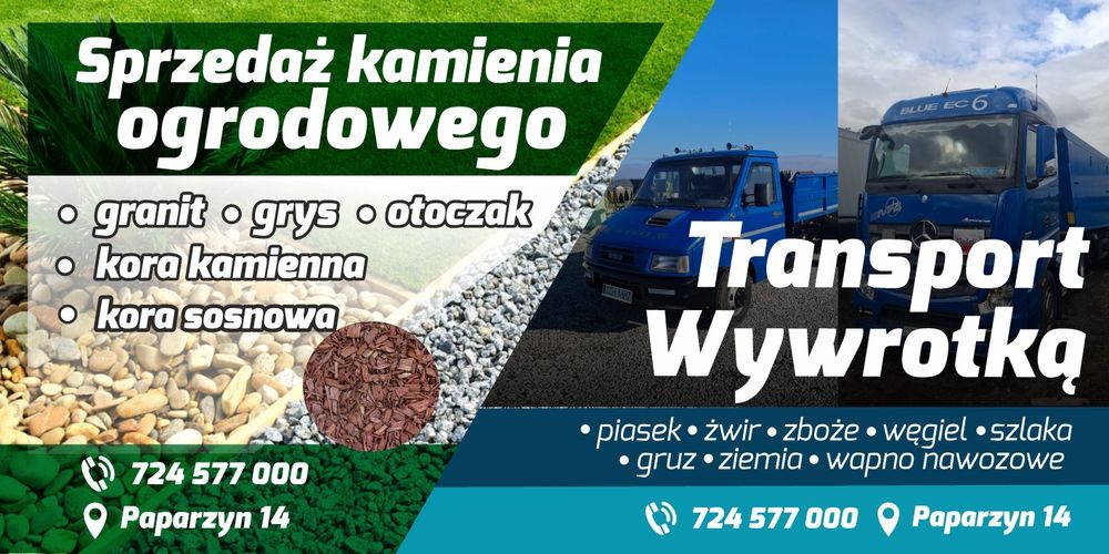 Transport Wywrotka 1-27ton -Piasek-Żwir-Kruszywo-Wapno