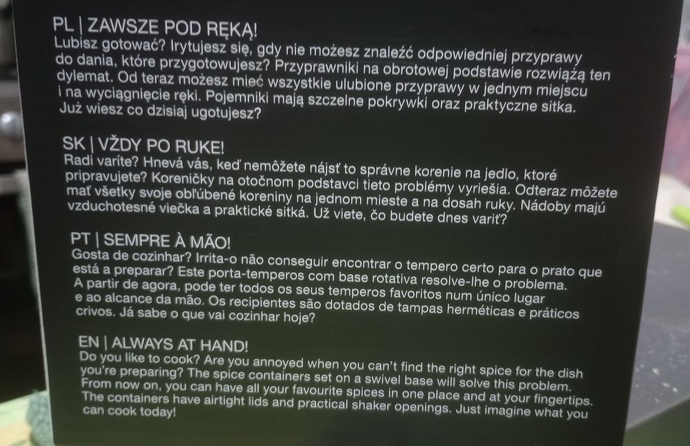 Stojak na przyprawy obrotowy