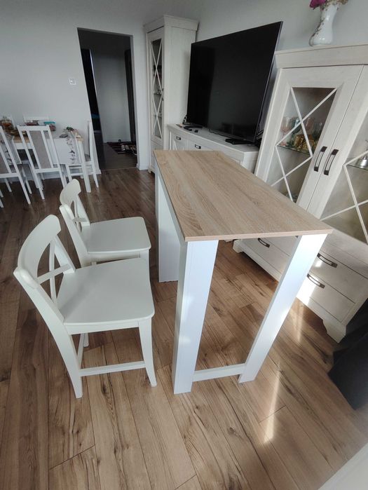 Mohito II stolik barowy + 2 szt. krzesło INGOLF Ikea białe