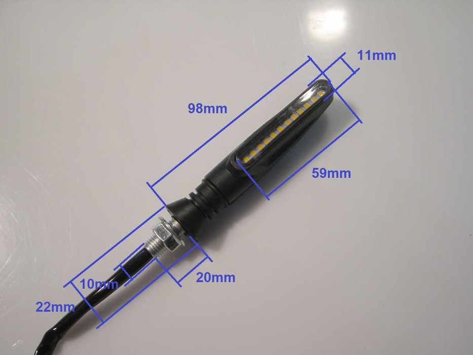 Piscas LED para mota com acendimento sequencial