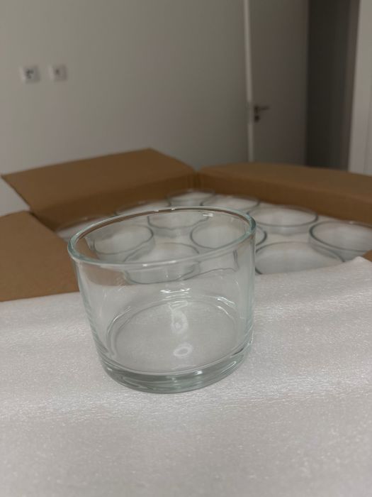 Frascos de vidro grosso para velas aromáticas
