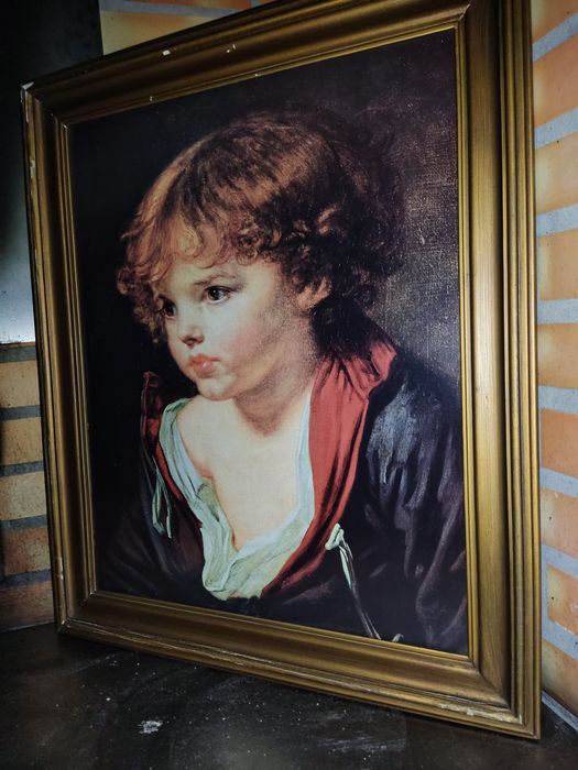 Quadro antigo com menino